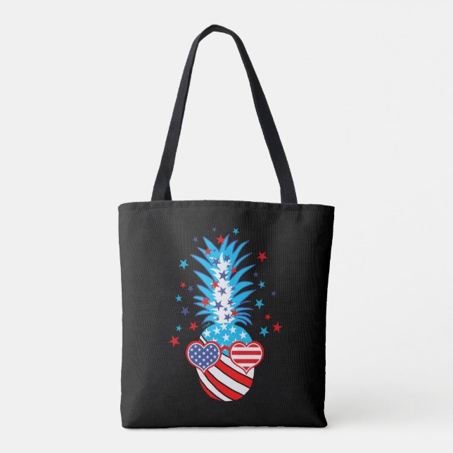 Funny Patriotic Pineapple Tygkasse (Baksida)