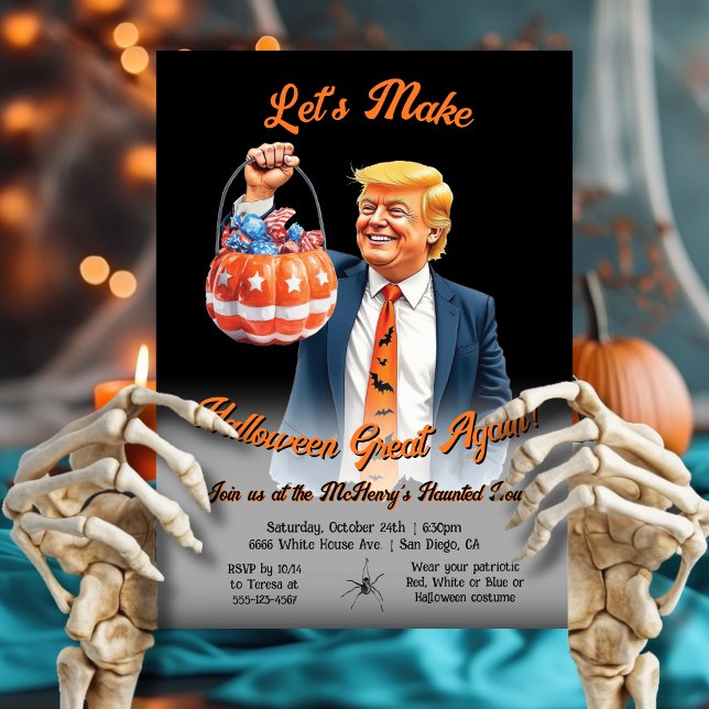 Funny Patriotic Trump Halloween Party Inbjudningar (Skapare uppladdad)