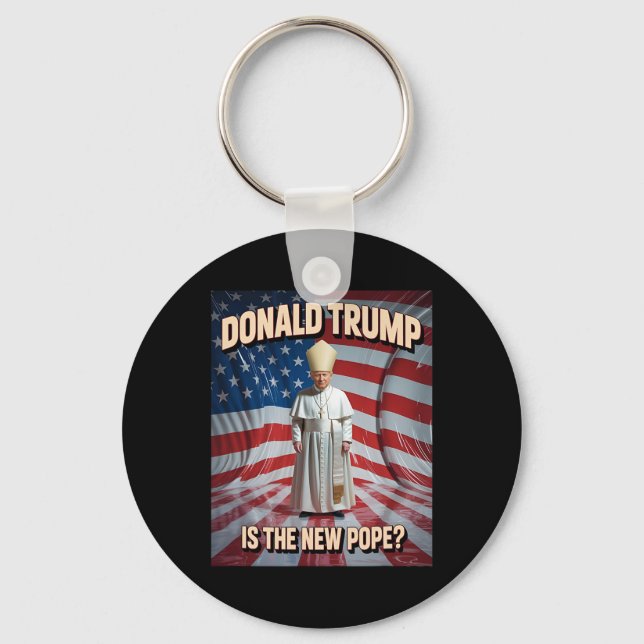 Funny påve och president Donald Trump Nyckelring (Framsida)