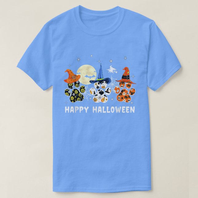 Funny Paw Print Halloween Hund Candy Pumpkin Ghost T Shirt (Design framsida)