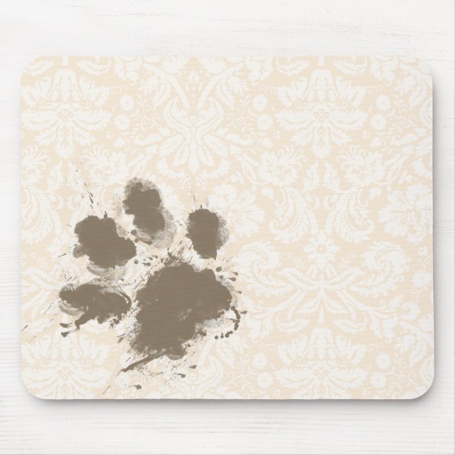 Funny Paw-utskrift på antik vit mask Musmatta (Framsidan)