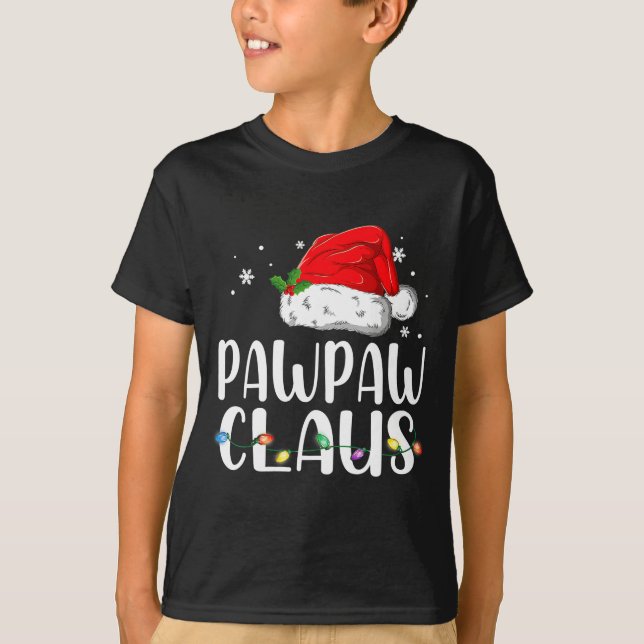 Funny Pawpaw Claus Christmas Pajamas Santa  T Shirt (Framsida)