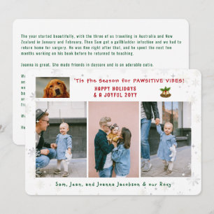 Funny Pawsitive Hund Cat 4 Foton - minimalistisk m Julkort