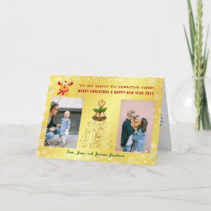 Funny Pawsitive Rudolph 2 Photos Brev Golden Helgkort