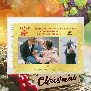 Funny Pawsitive Rudolph Minimalist 2 Foton Golden Julkort