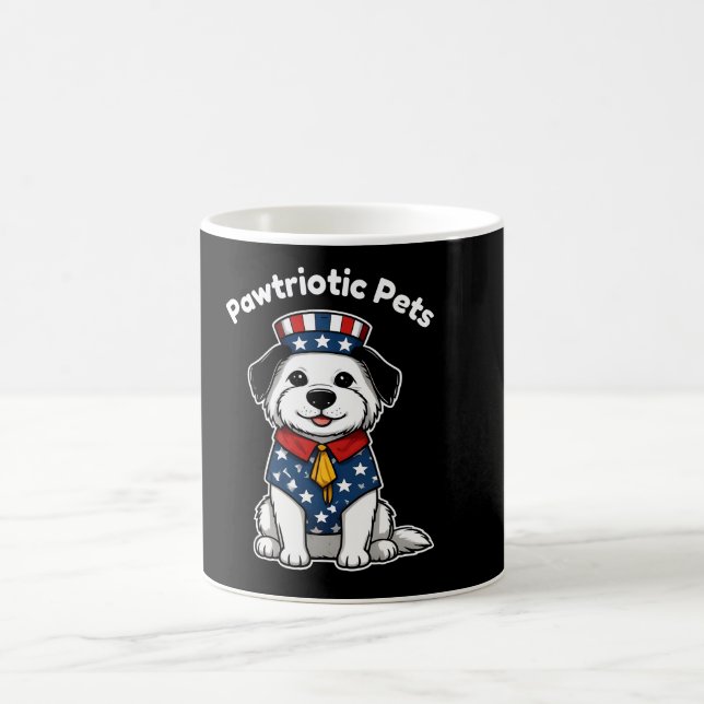 Funny Pawtriotic Pets – USA FlagClassic Mug, 11 oz Kaffemugg (Center)