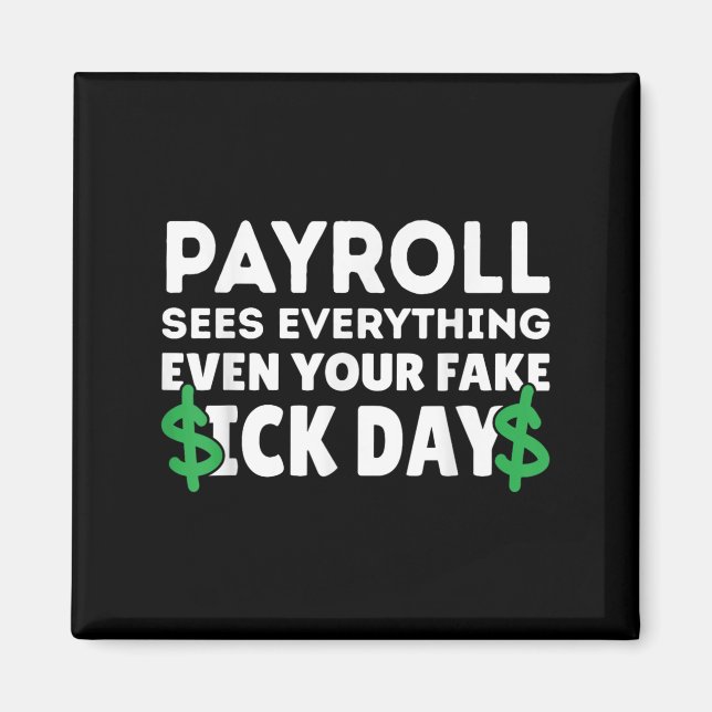 Funny Payroll ser allt lönetecknare M Magnet (Framsidan)