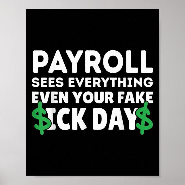 Funny Payroll ser allt lönetecknare M Poster (Framsidan)