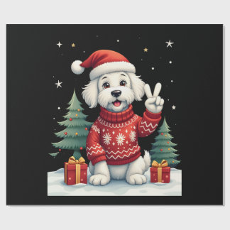 Funny Peace Hand Maltese Christmas Lights Womens M Presentpapper