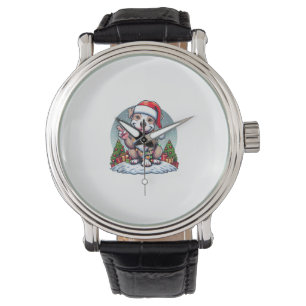 Funny Peace Hand Pitbull jul Ljus Womens M Armbandsur
