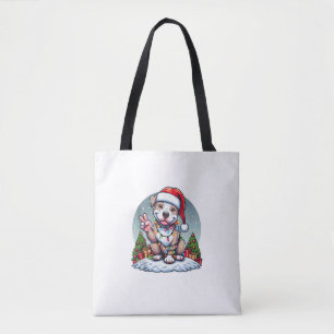 Funny Peace Hand Pitbull jul Ljus Womens M Tygkasse