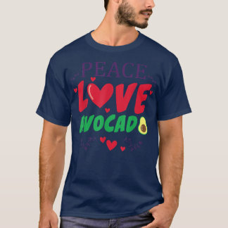 Funny Peace Kärlek avocado guacamole Vagetable T Shirt