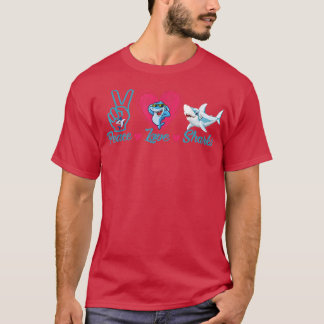 Funny Peace Kärlek SharkShark Älskare Gift T Shirt