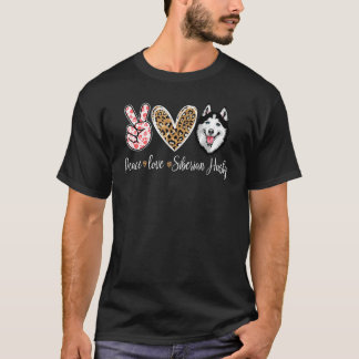 Funny Peace Kärlek Siberian husky Hund älskare Gif T Shirt