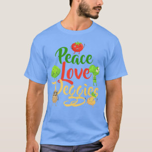 Funny Peace Kärlek Veggies Slogan Vegans Ve T Shirt