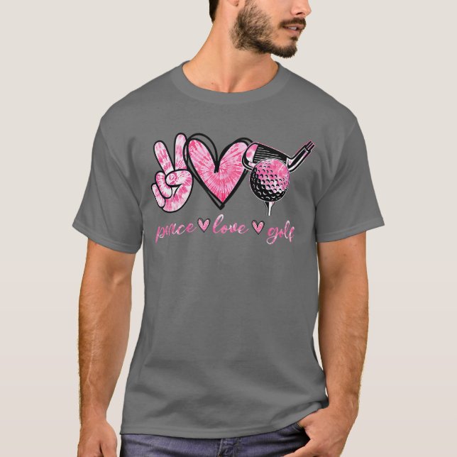 Funny Peace Love Golf Player Sport Lovers boy frie T Shirt (Framsida)