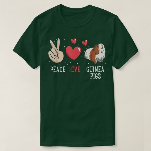 Funny Peace Love Guinea Pigs Graphic Women Men Gui T Shirt (Design framsida)