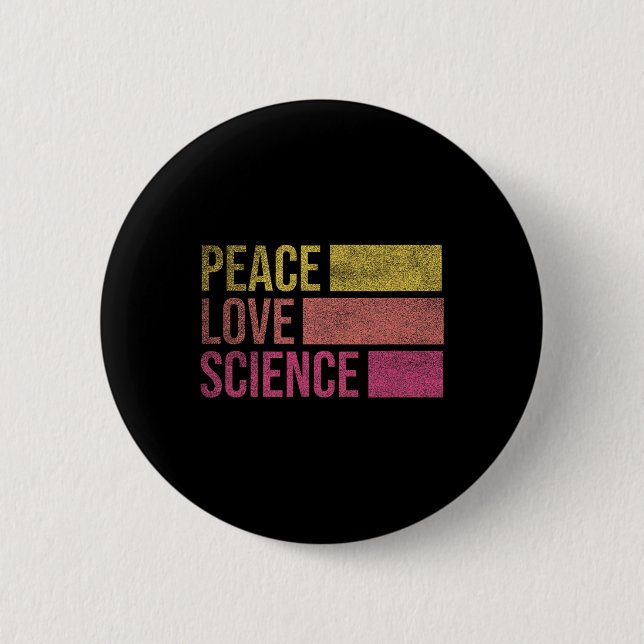 Funny Peace Love Science Lovers Math Chemistry Tea Knapp (Framsida)