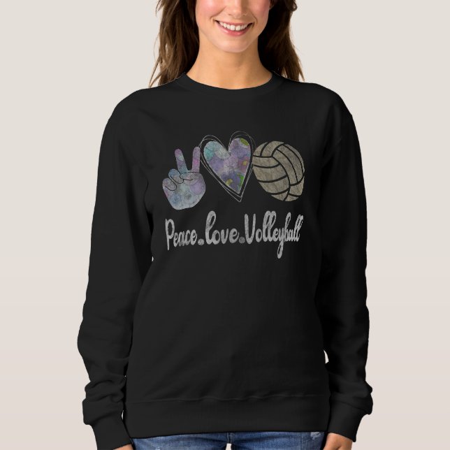 Funny Peace Love Volleyball Cute Design For Women  T Shirt (Framsida)