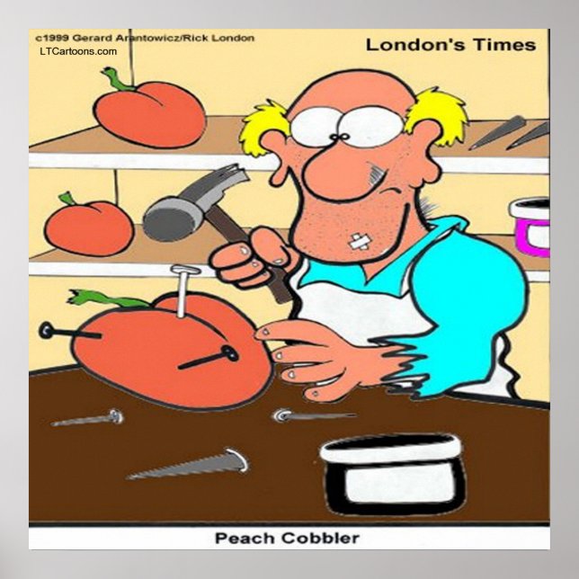 Funny Peach Cobbler Rick London Poster (Framsidan)