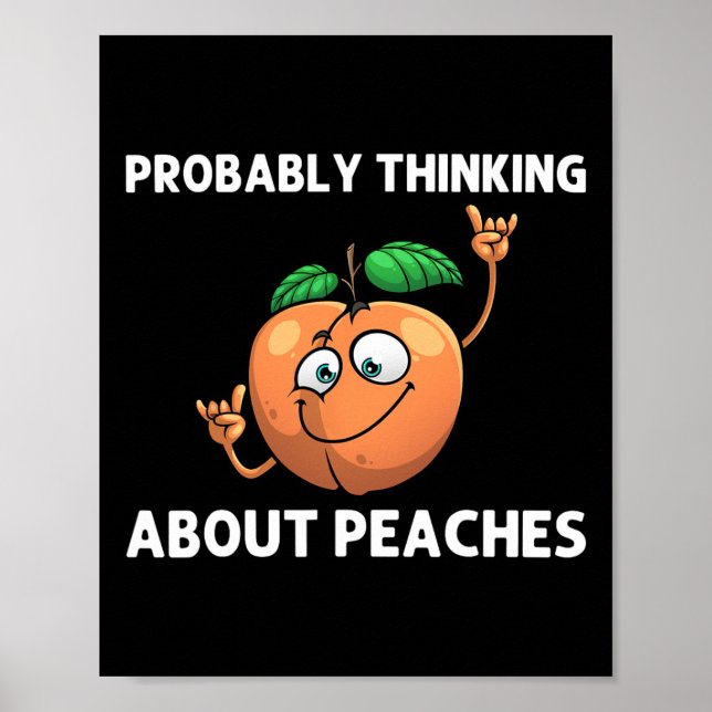 Funny Peach För manar Women Dancing Peach Fruit Kä Poster (Framsidan)