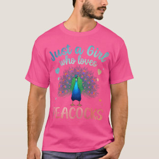 Funny Peacock Design for Women Girls Bird Peacock  T Shirt