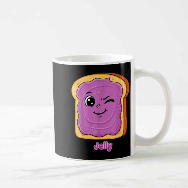 Funny Peanut Butter-jelly Friends Cute Food Matchi Kaffemugg (Höger)