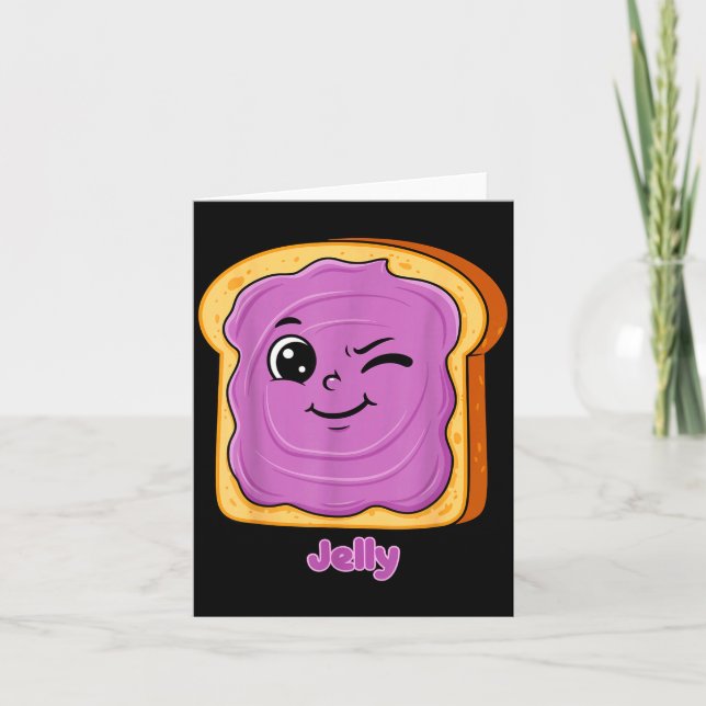 Funny Peanut Butter-jelly Friends Cute Food Matchi Kort (Framsida)