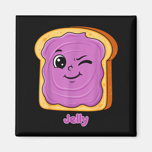 Funny Peanut Butter-jelly Friends Cute Food Matchi Magnet (Framsidan)