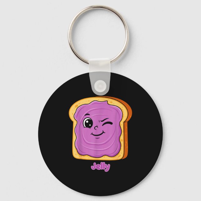 Funny Peanut Butter-jelly Friends Cute Food Matchi Nyckelring (Framsida)