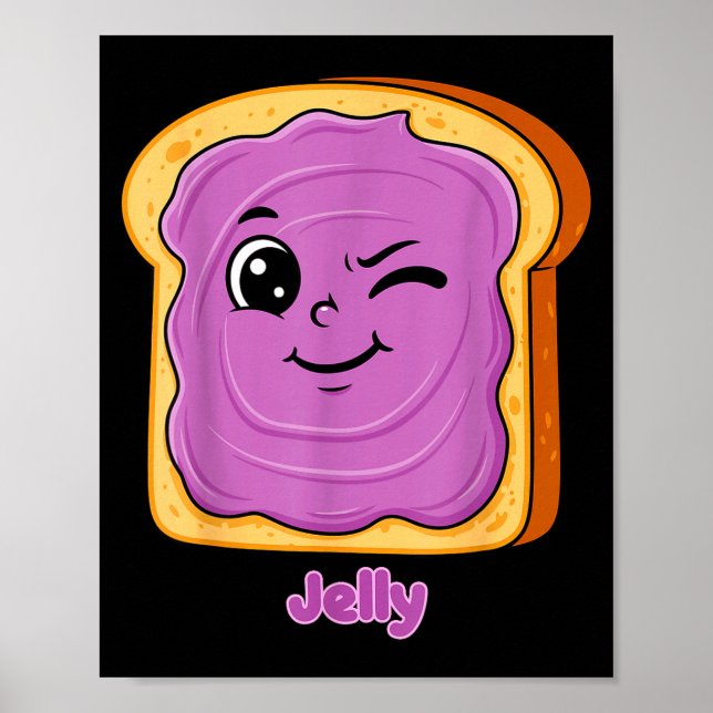 Funny Peanut Butter-jelly Friends Cute Food Matchi Poster (Framsidan)