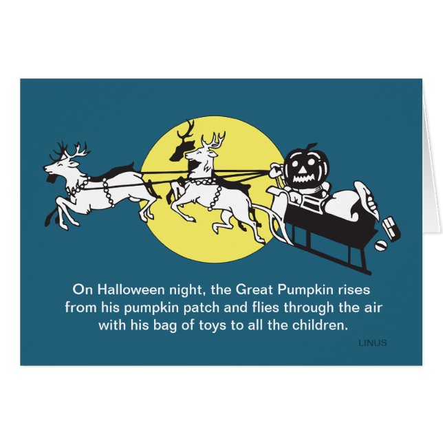 Funny Peanuts pumkin rener Halloween-kort Hälsningskort (Framsidan Horizontal)