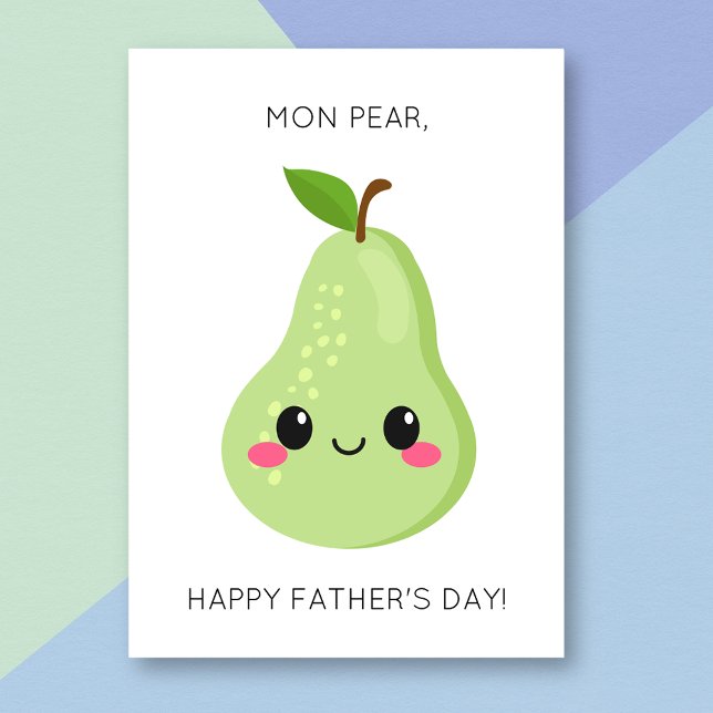Funny Pear Fruit Pun Fars dag Card Kort (Skapare uppladdad)