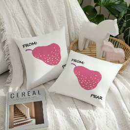 Funny Pear Pun – “From: Pear” Pop Art Fruit Canva Kudde