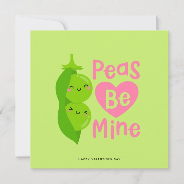 Funny Peas Valentines day Romantic Card Julkort (Framsida)