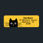 Funny Peeking Black Cat | Cute Returadress Returadress Etikett<br><div class="desc">Lägg till en personlig roligt till brev för hemmet eller affärerna med dessa svarta returetiketter. Lustigt söt svart katt med långa whisky. Enkel anpassning för att lägga till texten. Besök Jenns Doodle World om du vill ha ännu fler postförsändelser från kattälskare och roliga djurutformningar.</div>