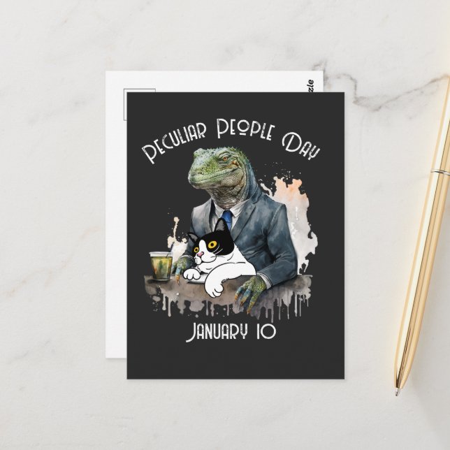 Funny Pegendomlig People Day Vykort (Fram/Back In Situ)