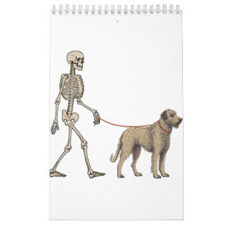 Funny Pekingese Skeleton Hund Walking Halloween Hu Kalender