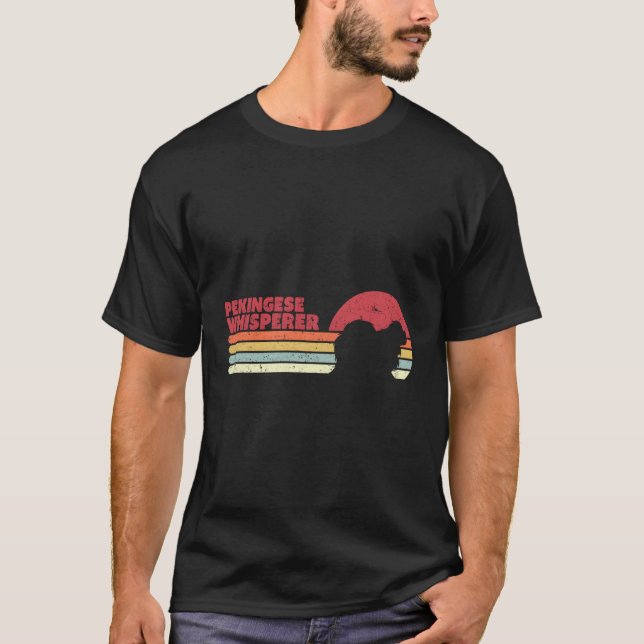 Funny Pekingese Whisperer Retro T Shirt (Framsida)