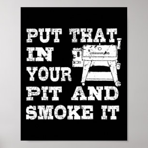 Funny Pellet Smoker Bbq Pit Gift Grill for Kött Sm Poster