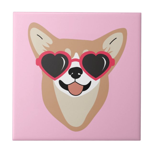 Funny Pembroke Welsh Corgi Kakelplatta (Framsidan)