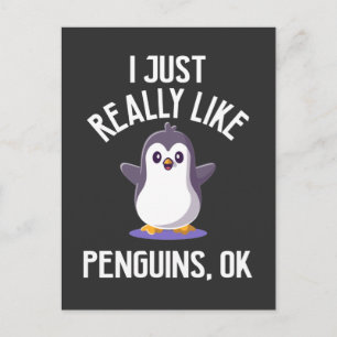 Funny Penguin älskare Cute Kawaii Zoo Animal Vykort