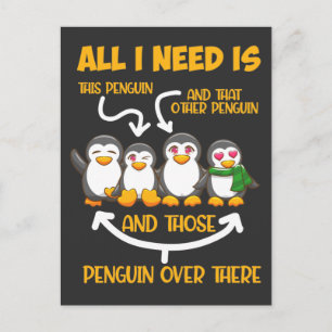 Funny Penguin Älskare Ice Birds Enthusiast Vykort