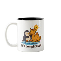 Funny Penguin and Giraffe Mug – “It’s Complicated”