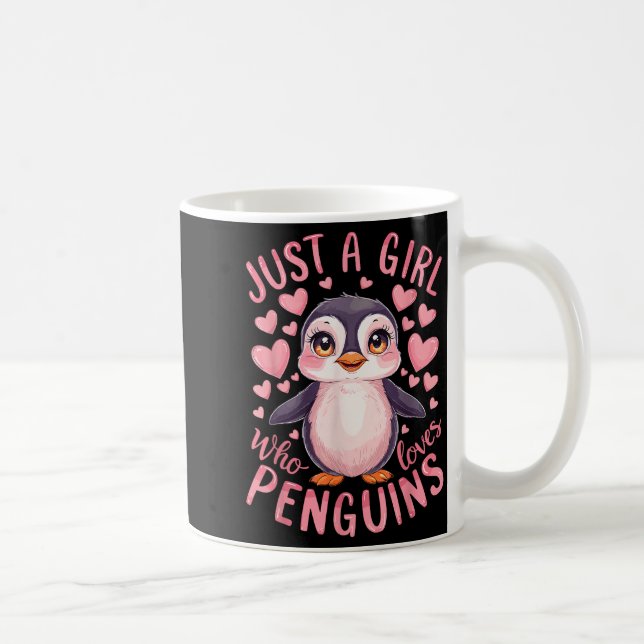 Funny Penguin Animal Just A Girl Who Loves Penguin Kaffemugg (Höger)