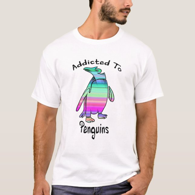 Funny Penguin Beroende till Penguins T Shirt (Framsida)