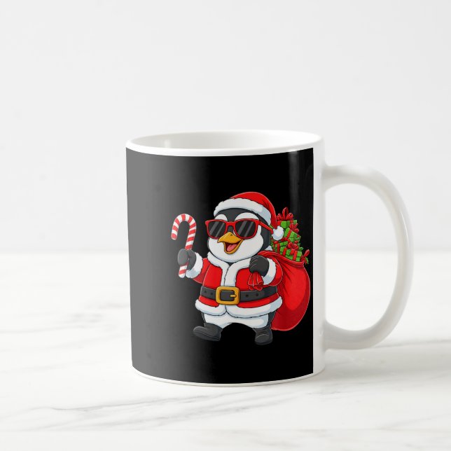 Funny Penguin Christmas Santa Outfit Xmas Boys Gir Kaffemugg (Höger)