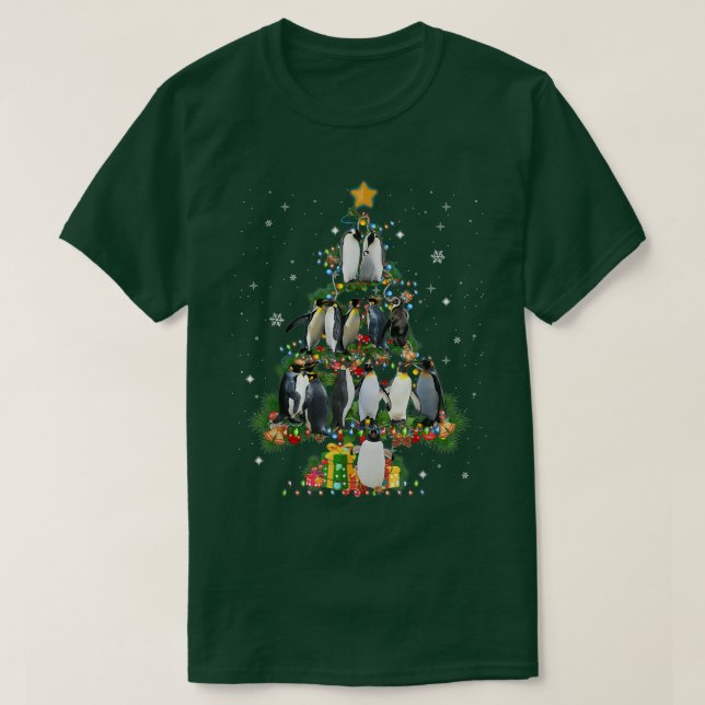 Funny Penguin Christmas Tree Loves Penguin Xmas  T Shirt (Design framsida)