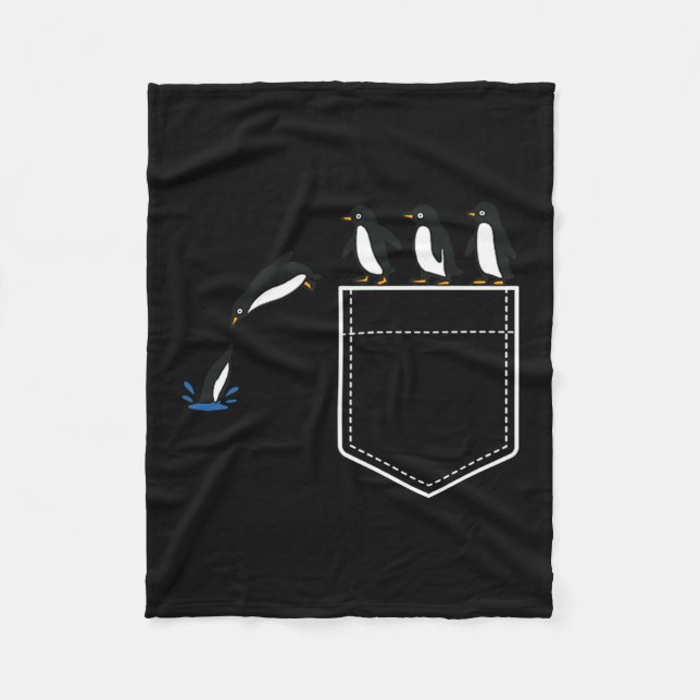 Funny Penguin Cket Cute Diving Penguin Animal Love Fleecefilt (Framsidan)