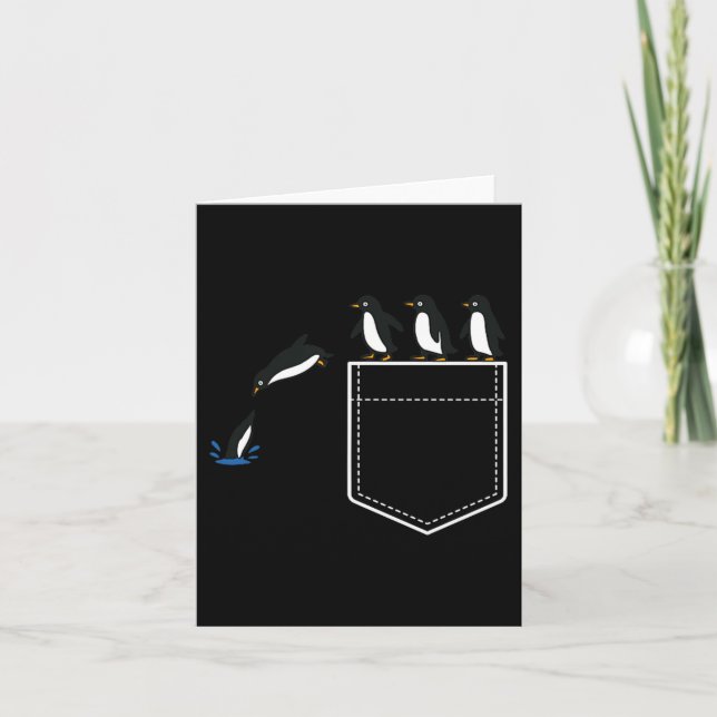 Funny Penguin Cket Cute Diving Penguin Animal Love Kort (Framsida)